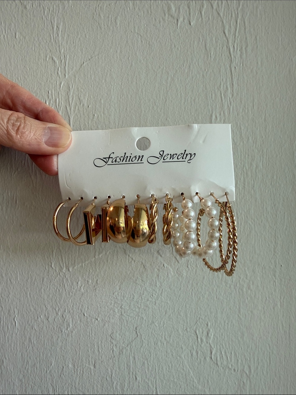 Fashion Jewelry Gold-Tone Hoop and Pearl Earring Set